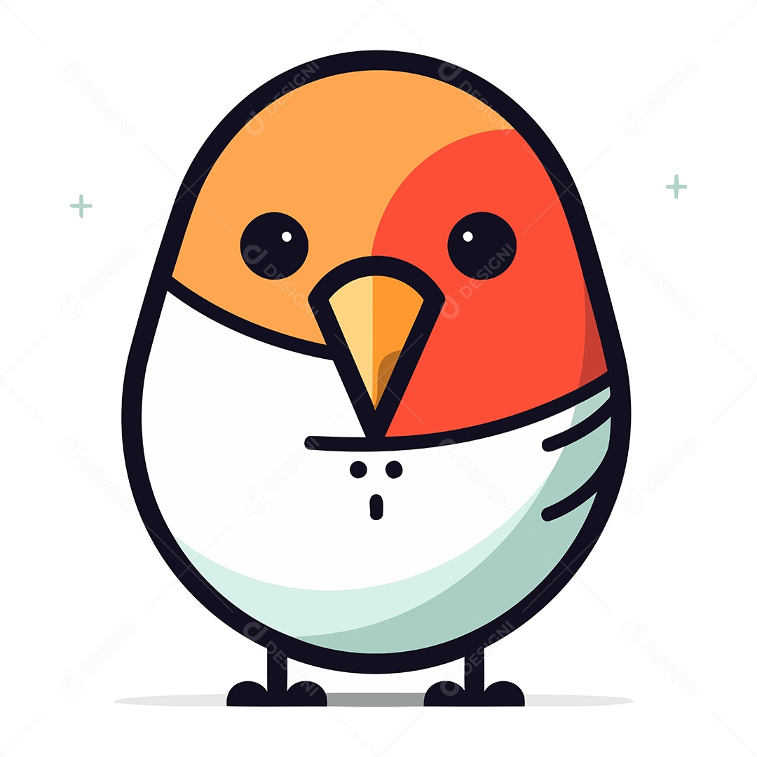 Passarinho Fofo de Desenho Animado Ilustração Vetor EPS