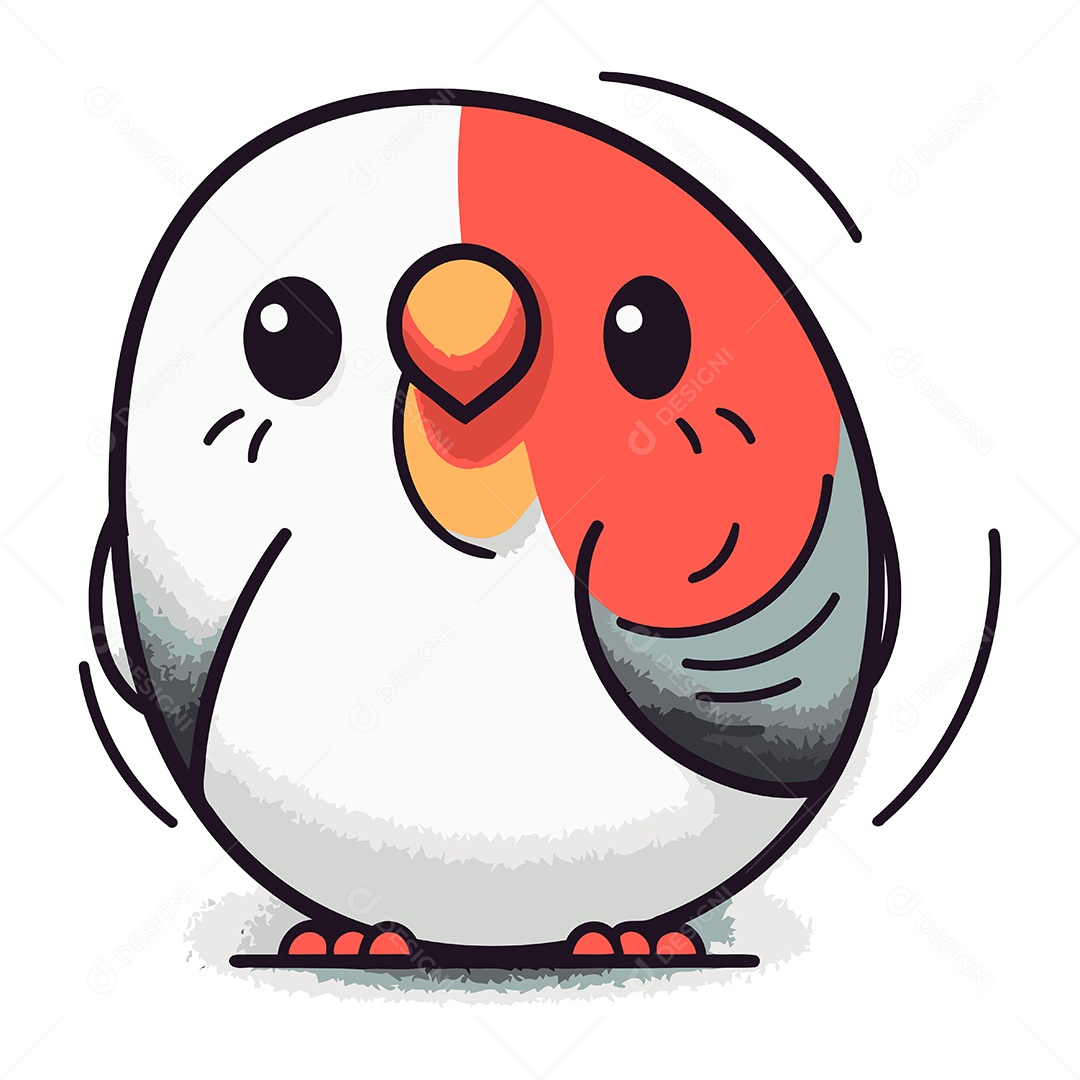 Papagaio Bonito de Desenho Animado Ilustração Vetor EPS