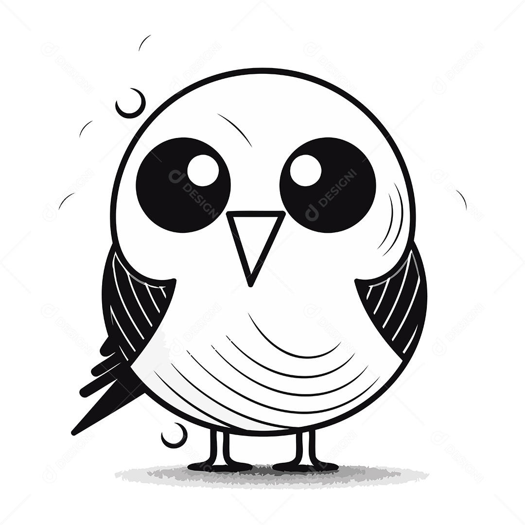 Pássaro Bonito de Desenho Animado Ilustração Vetor EPS