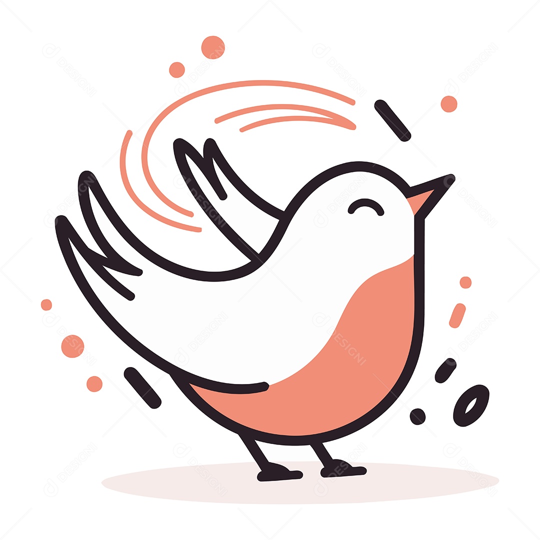 Pássaro de Desenho Animado Ilustração Vetor EPS