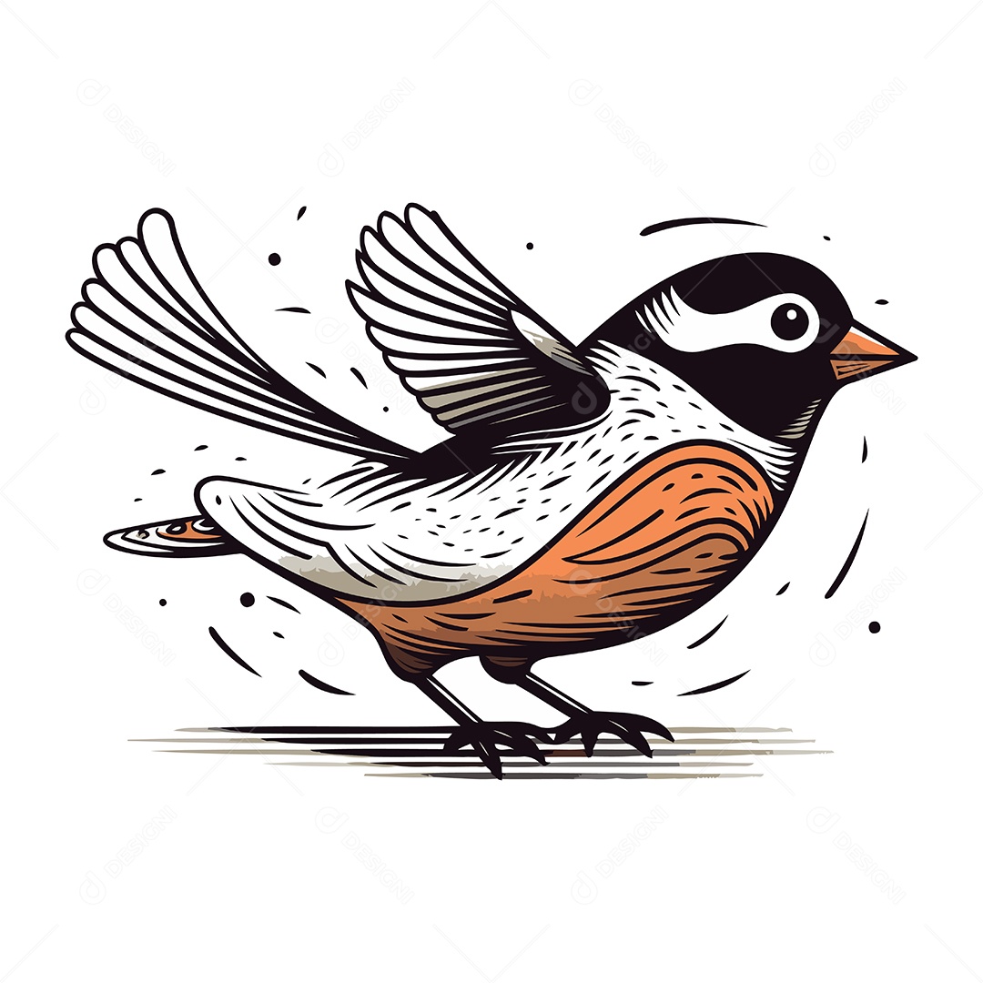 Pássaro Dom Fafe de Desenho Animado Ilustração Vetor EPS