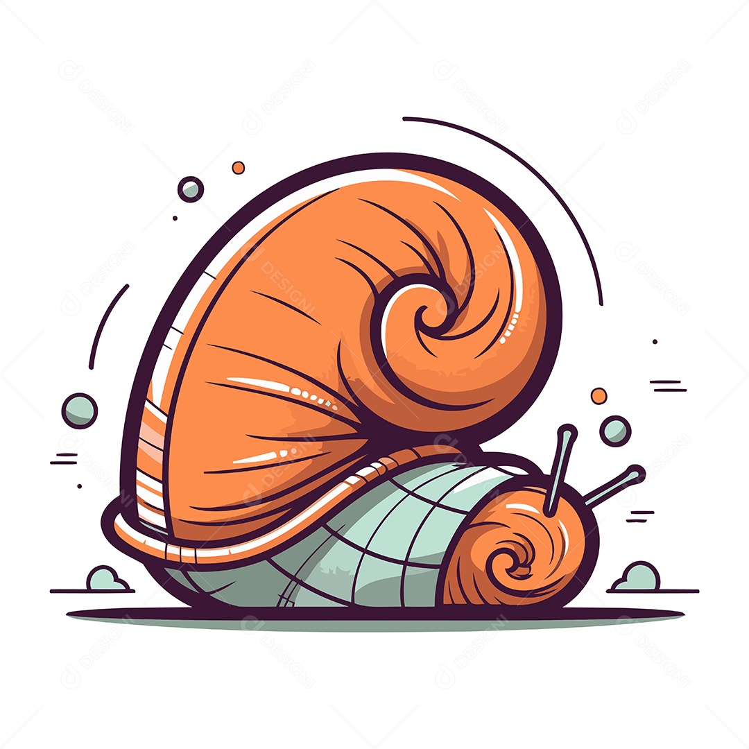 Caracol de Desenho Animado Ilustração Vetor EPS