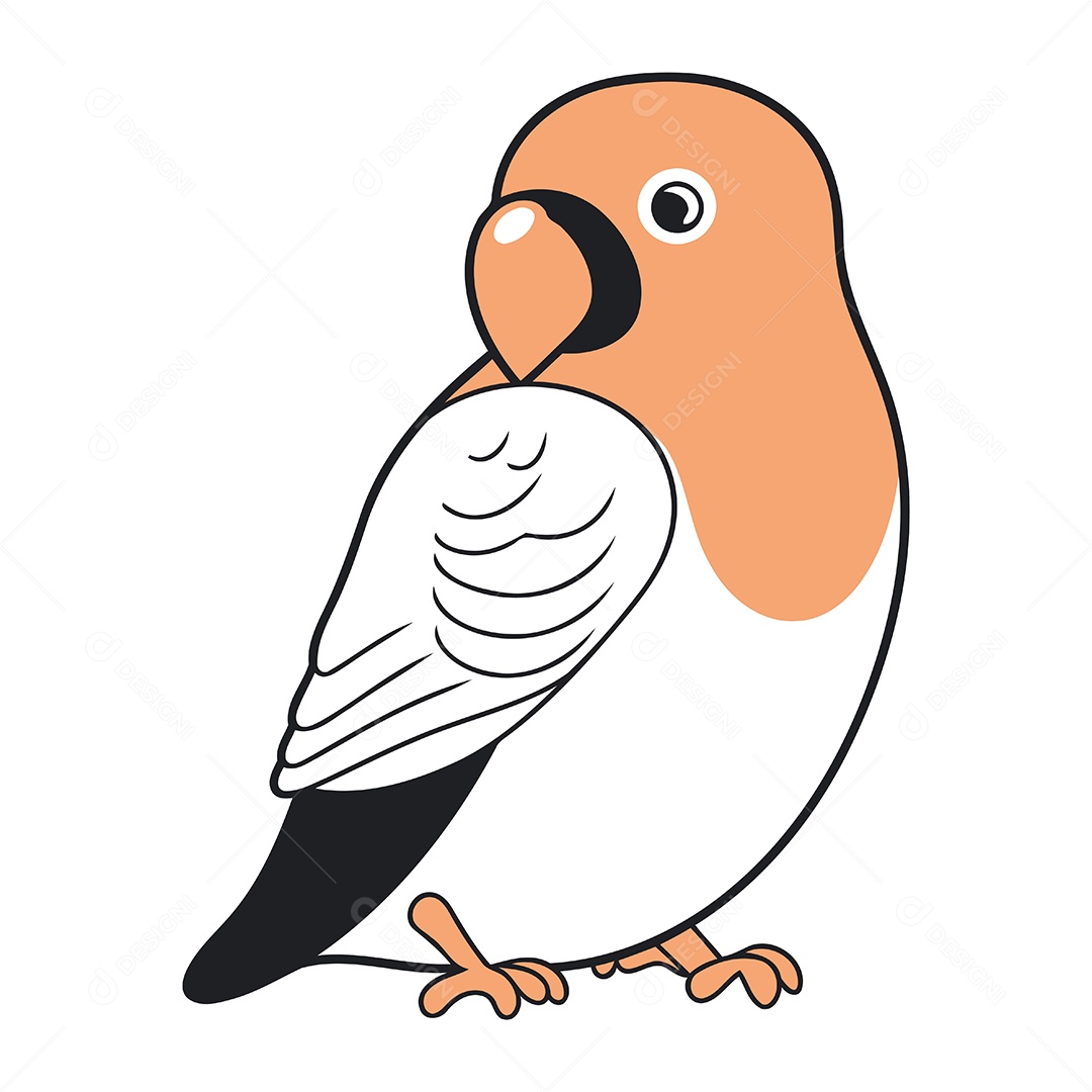 Papagaio de Desenho Animado Ilustração Vetor EPS