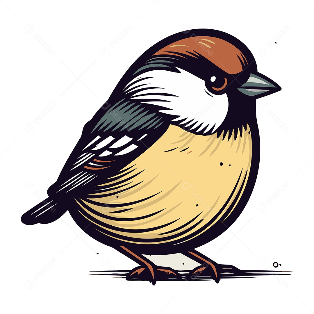 Pássaro Dom Fafe de Desenho Animado Ilustração Vetor EPS