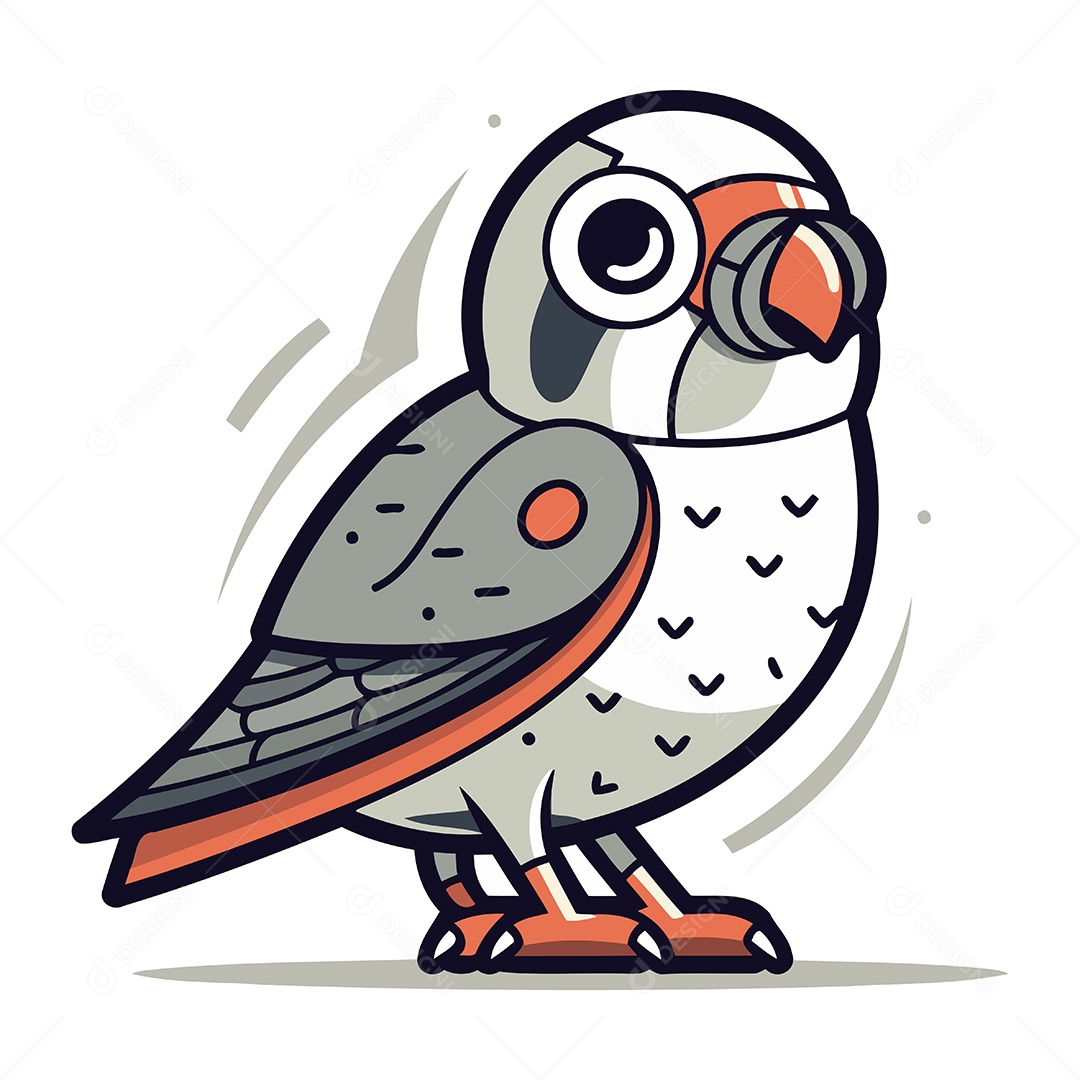 Papagaio de Desenho Animado Ilustração Vetor EPS