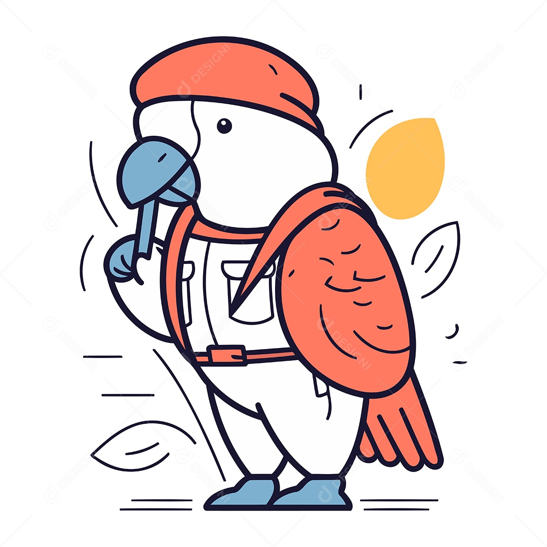 Papagaio de Desenho Animado Ilustração Vetor EPS