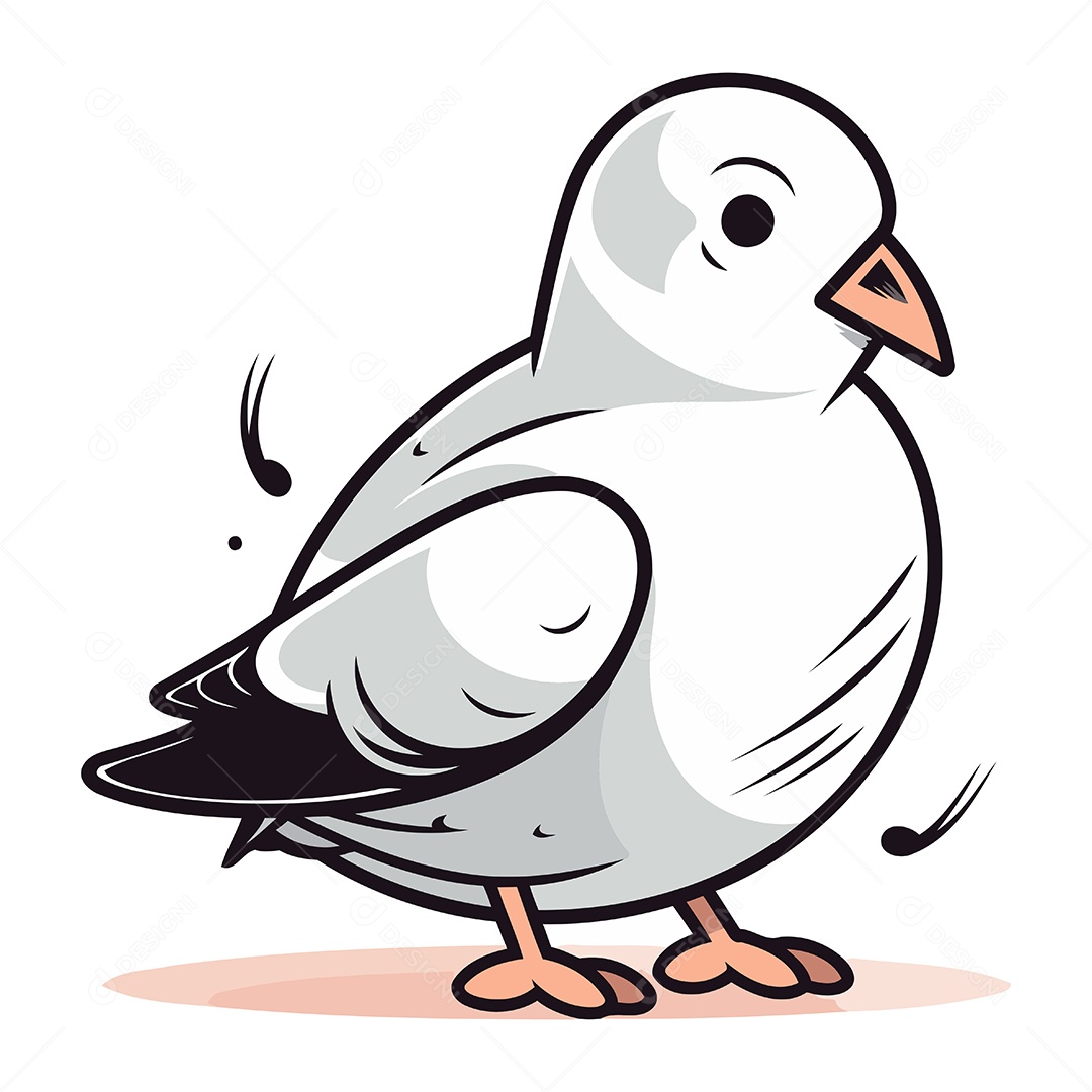 Gaivota de Desenho Animado Ilustração Vetor EPS