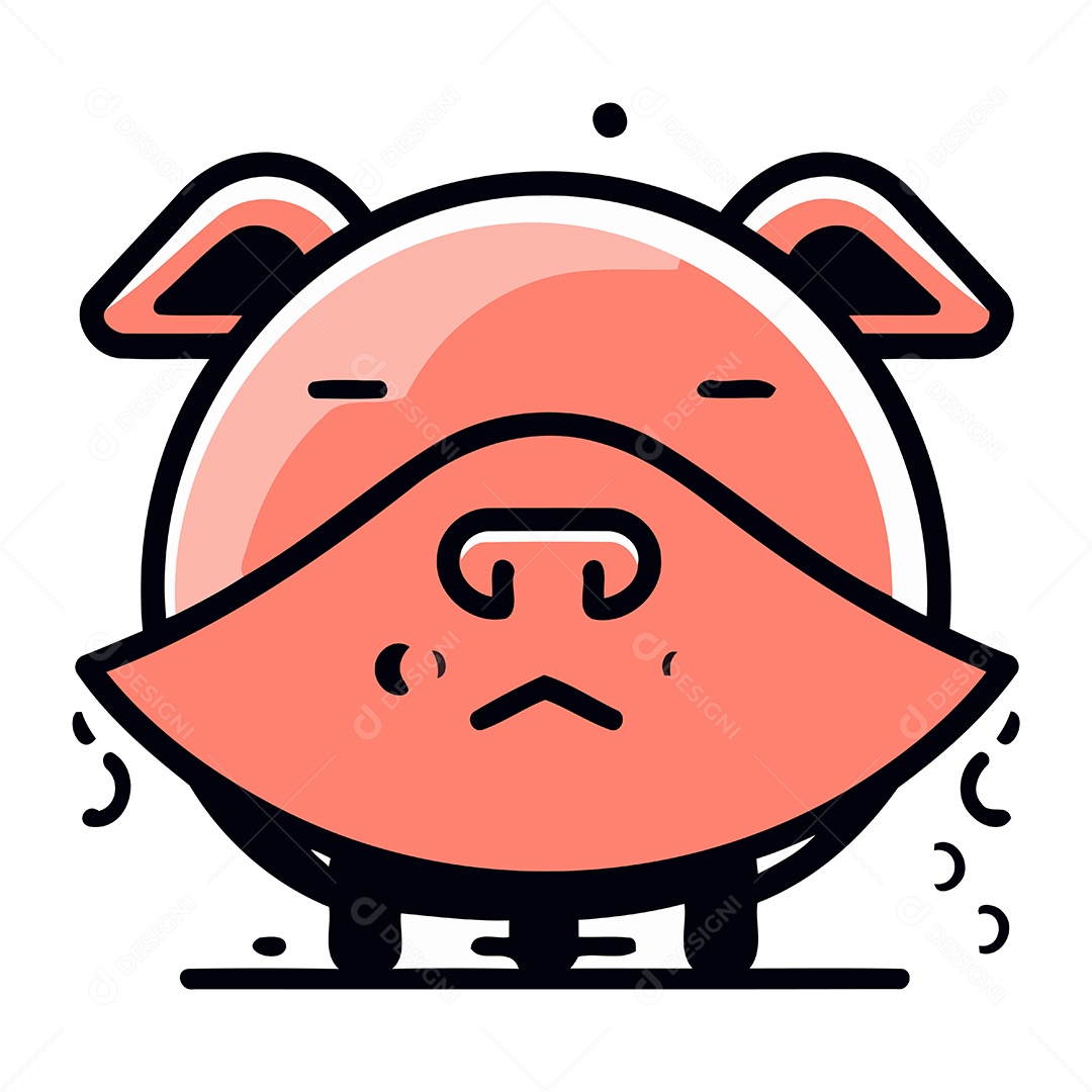 Buldogue Fofo de Desenho Animado Ilustração Vetor EPS