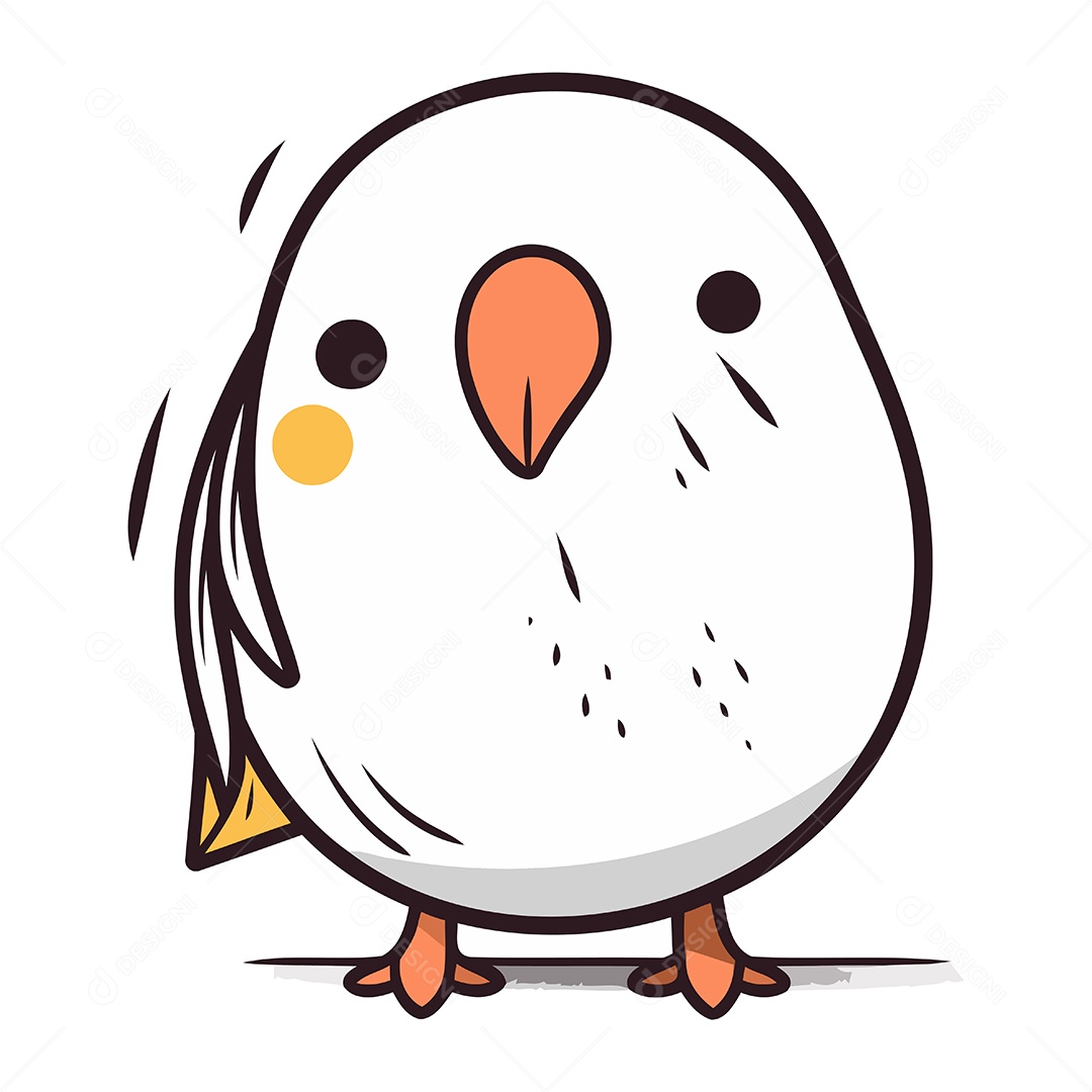 Papagaio Bonito de Desenho Animado Ilustração Vetor EPS