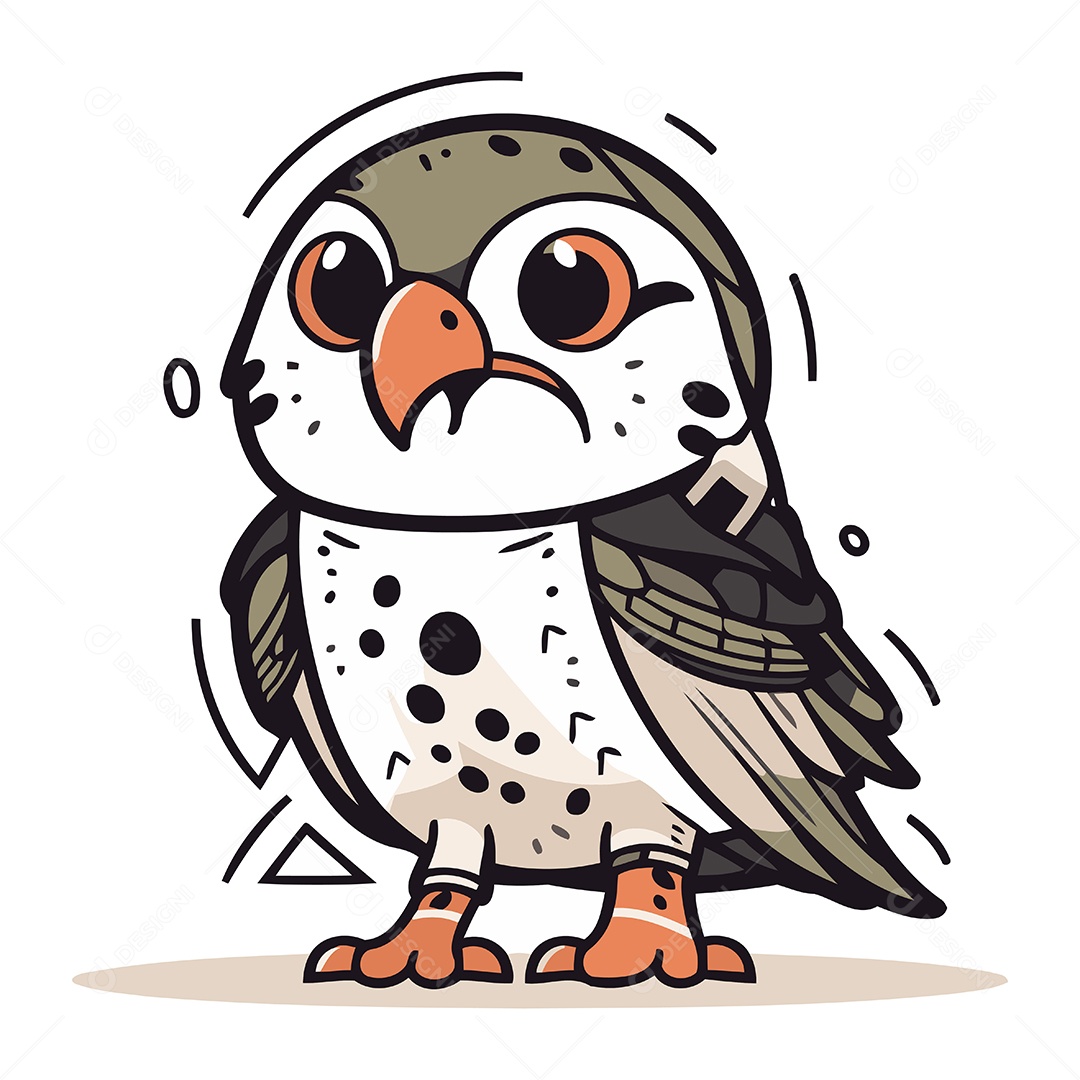 Coruja Fofa de Desenho Animado Ilustração Vetor EPS