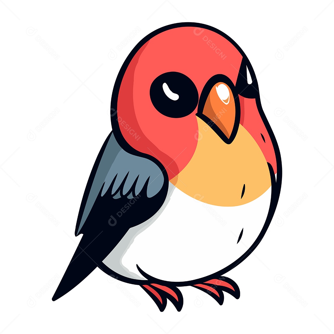 Pássaro Dom Fafe de Desenho Animado Ilustração Vetor EPS