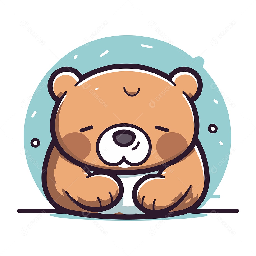 Urso de Pelúcia Fofo Ilustração Vetor EPS