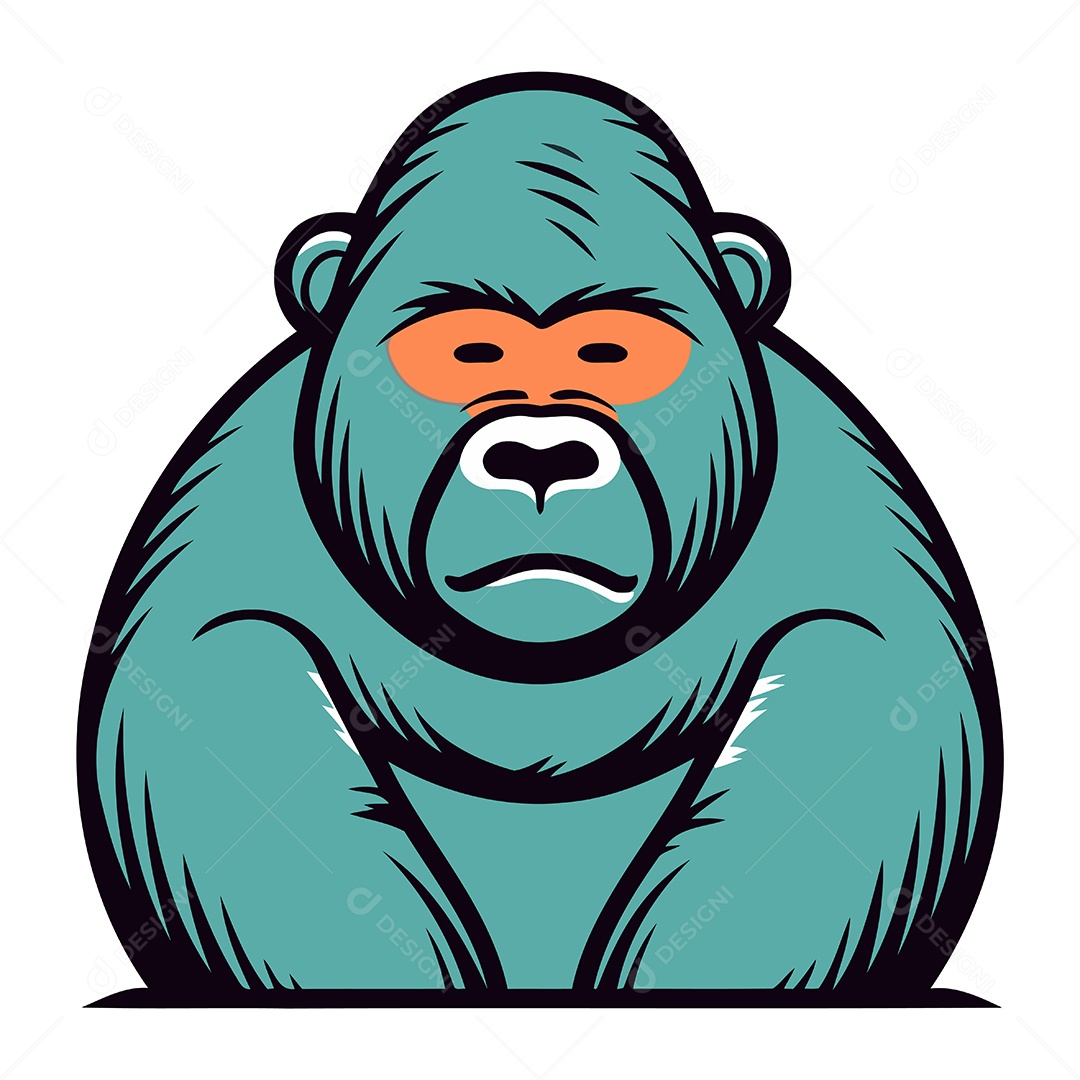 Gorila de Desenho Animado Ilustração Vetor EPS