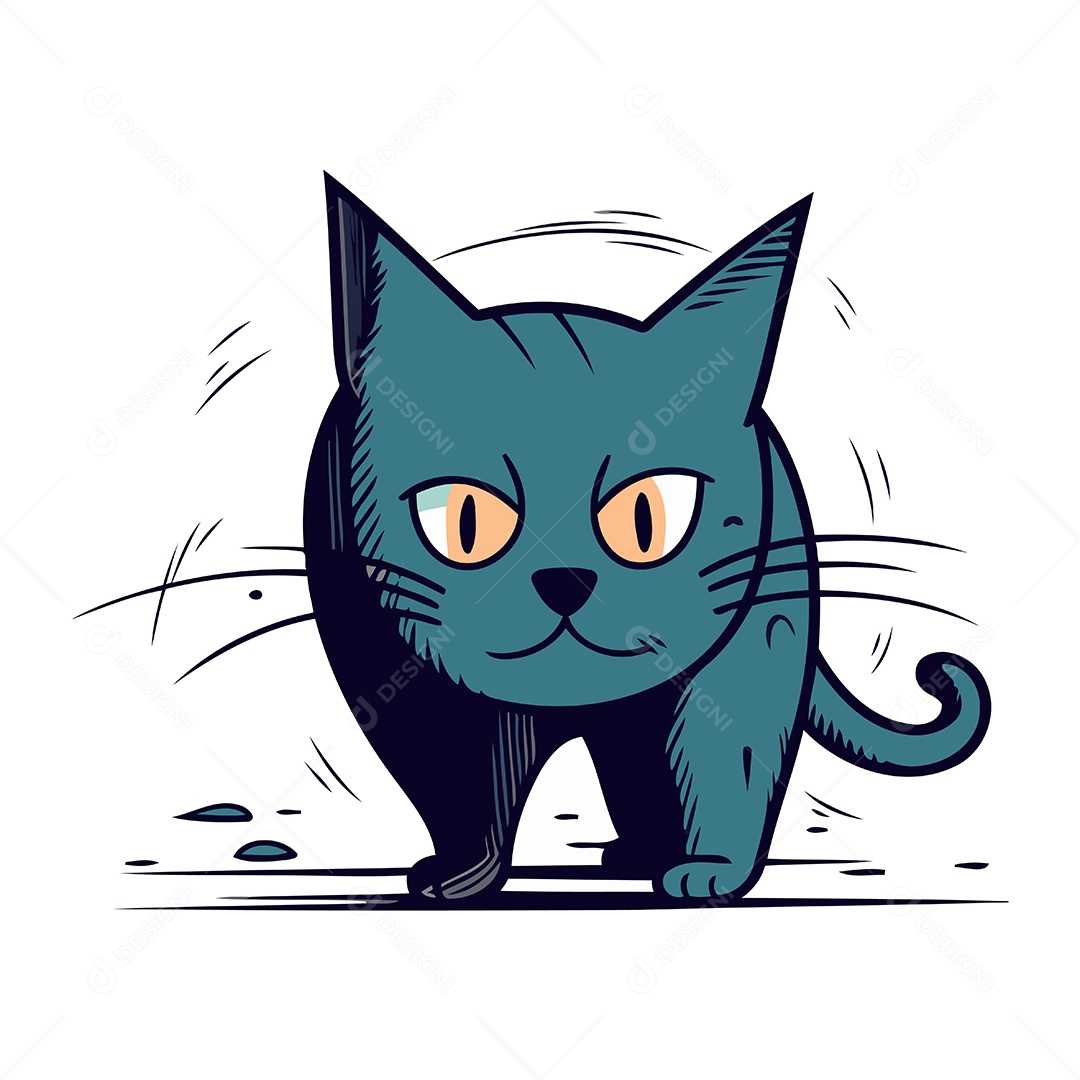 Gato de Desenho Animado Ilustração Vetor EPS