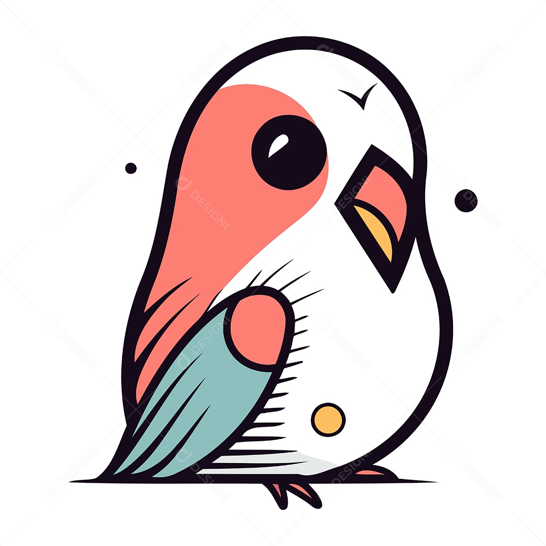 Pinguim Fofo de Desenho Animado Ilustração Vetor EPS