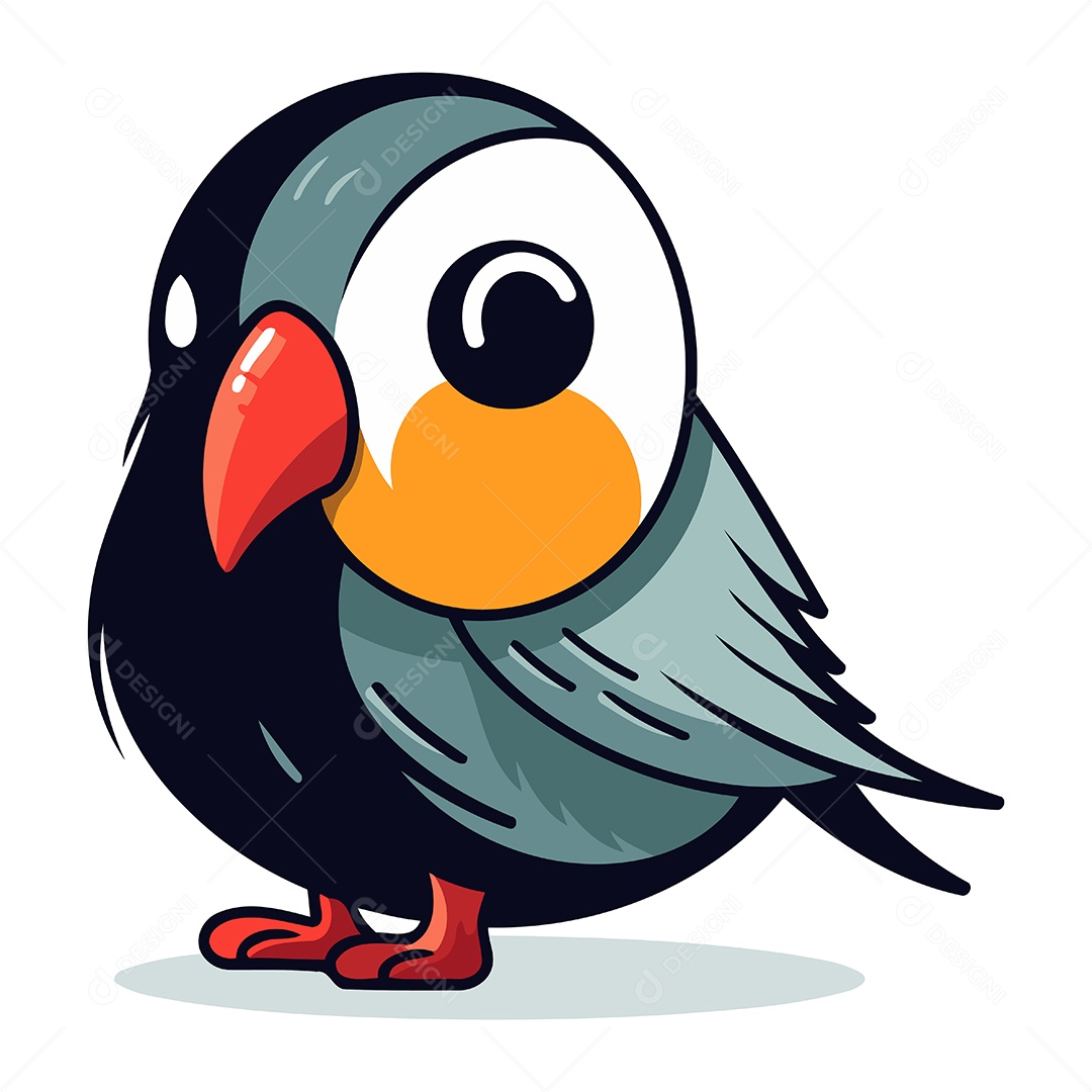 Pinguim de Desenho Animado Ilustração Vetor EPS