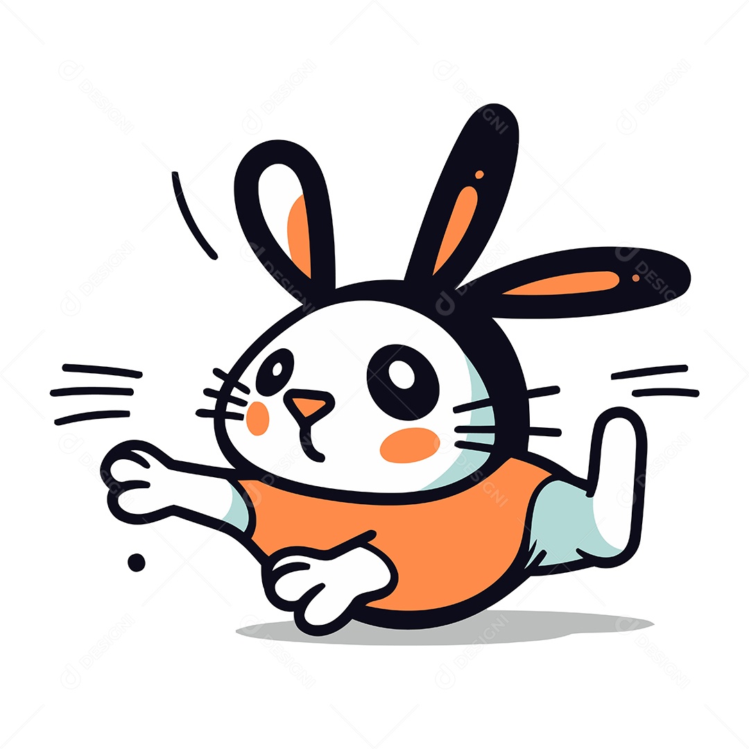 Coelho Fofo de Desenho Animado Ilustração Vetor EPS