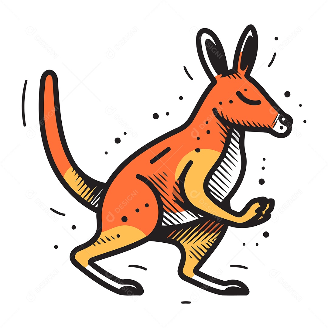 Canguru de Desenho Animado Ilustração Vetor EPS