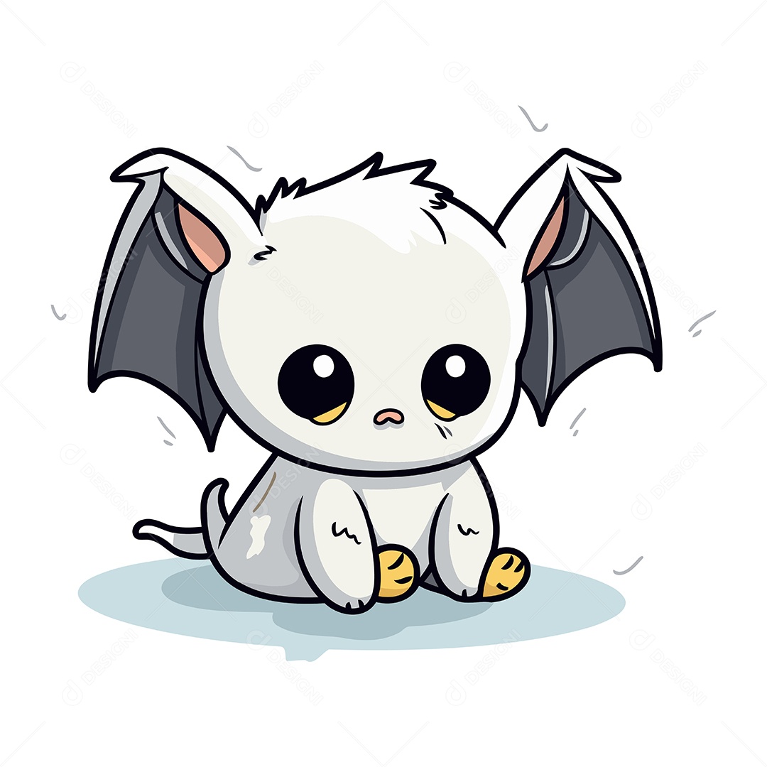 Morcego Bonito de Desenho Animado Ilustração Vetor EPS