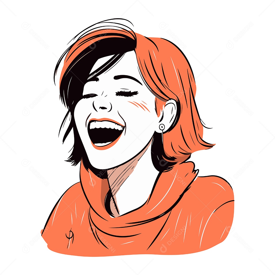 Linda Mulher de Desenho Animado Ilustração Vetor EPS