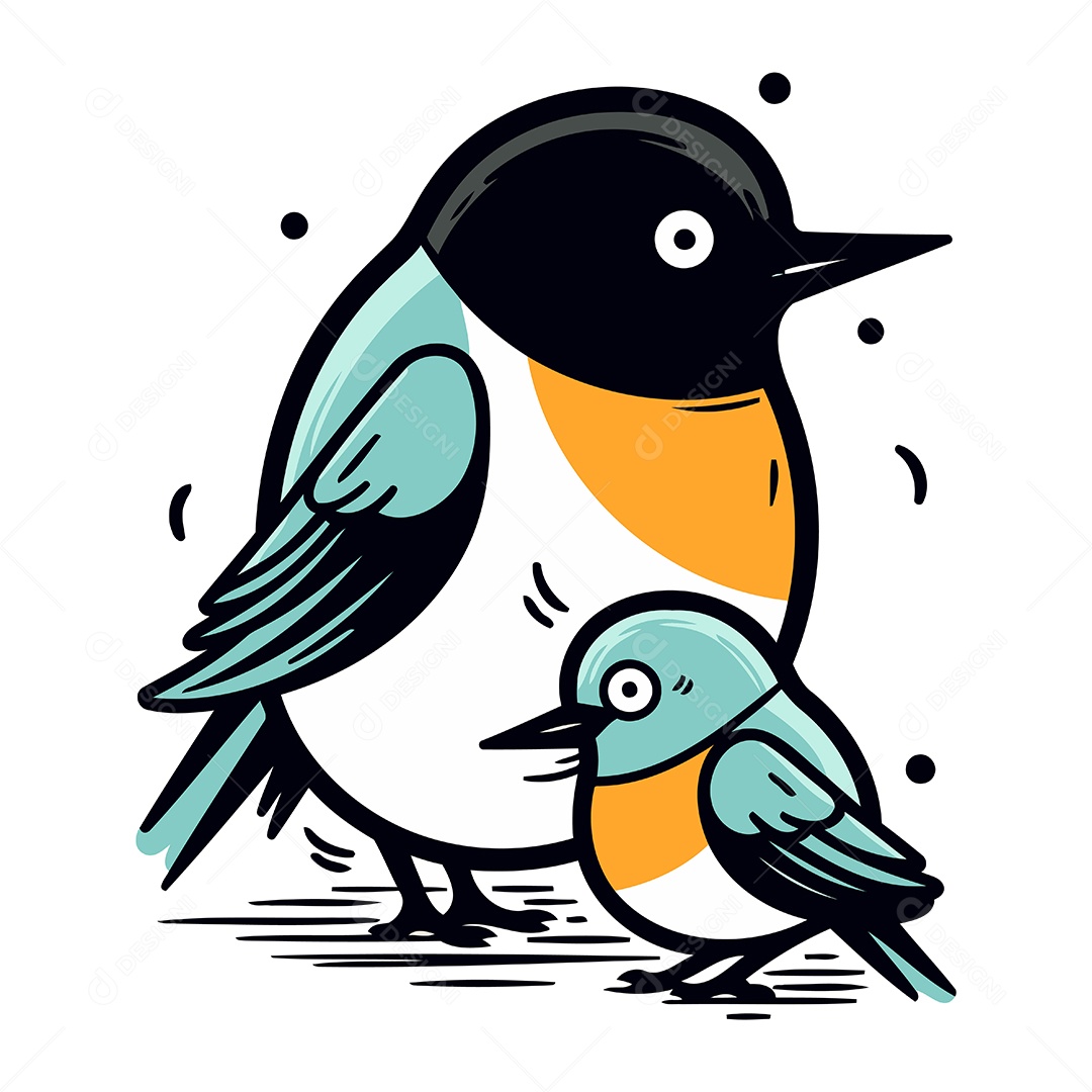 Pássaro de Desenho Animado Ilustração Vetor EPS