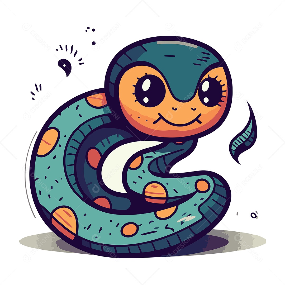 Cobra de Desenho Animado Ilustração Vetor EPS