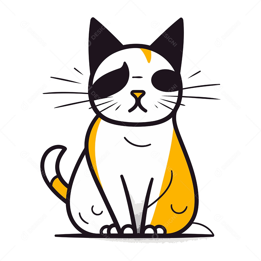 Gato de Desenho Animado Ilustração Vetor EPS