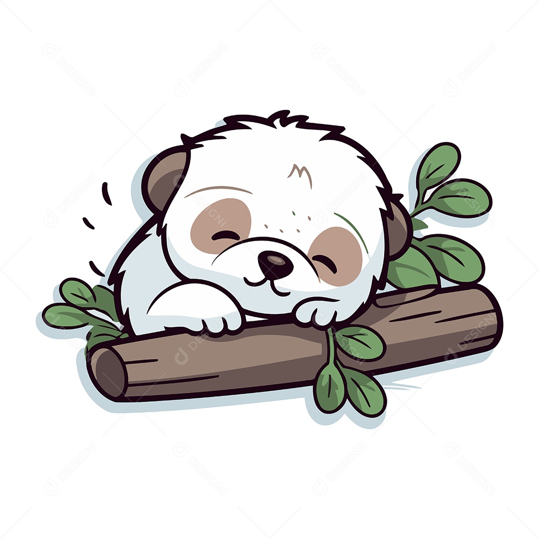 Panda Fofo de Desenho Animado Ilustração Vetor EPS