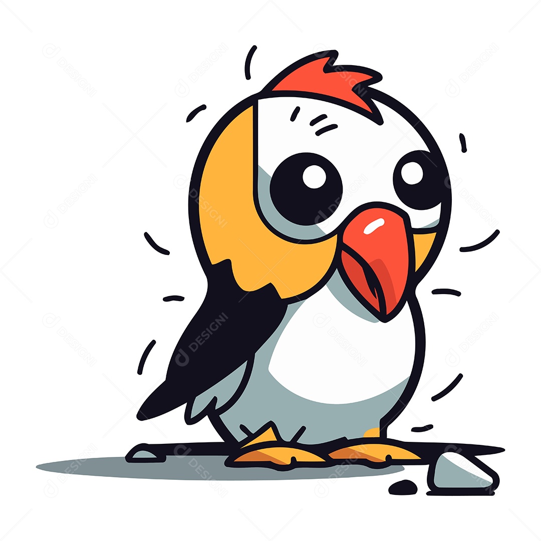 Pinguim de Desenho Animado Ilustração Vetor EPS