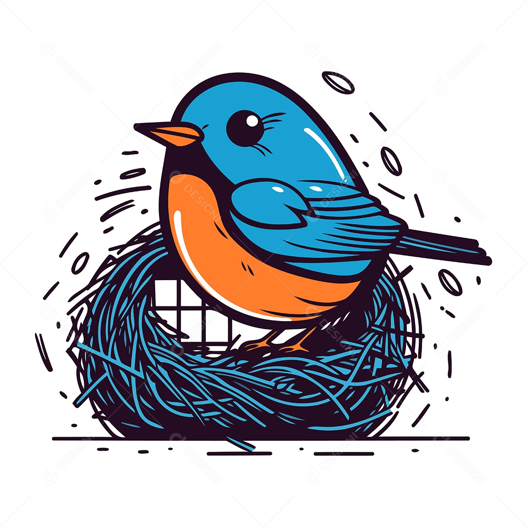 Pássaro de Desenho Animado Ilustração Vetor EPS