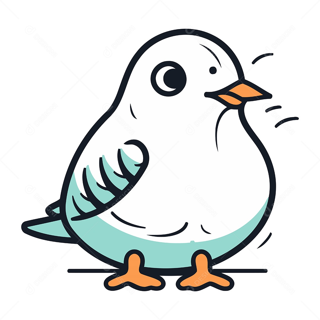 Pombo de Desenho Animado Ilustração Vetor EPS