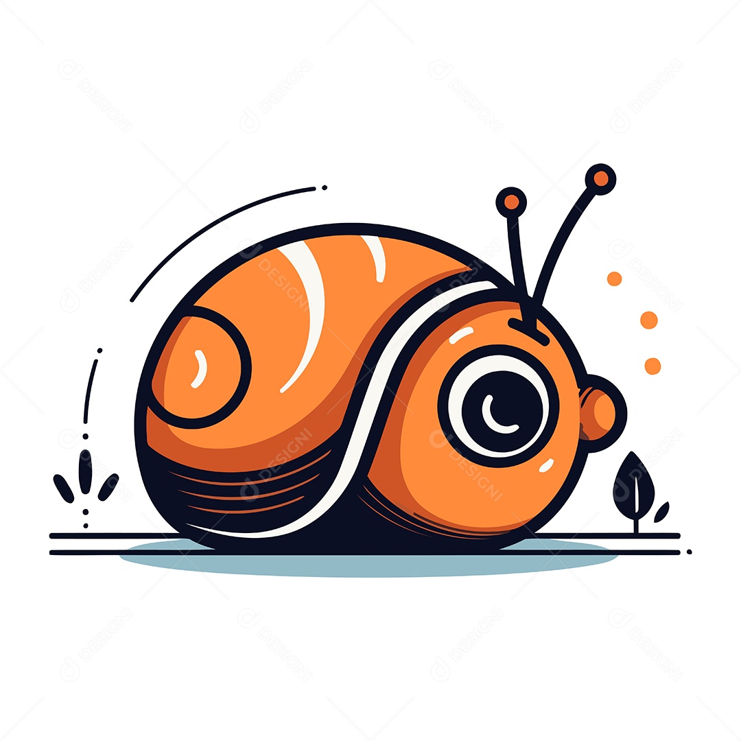 Caracol de Desenho Animado Ilustração Vetor EPS