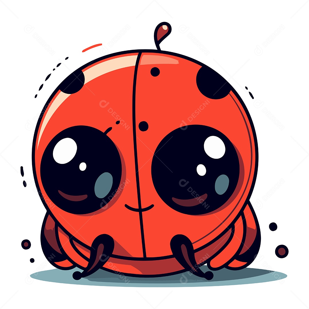 Joaninha de Desenho Animado Ilustração Vetor EPS