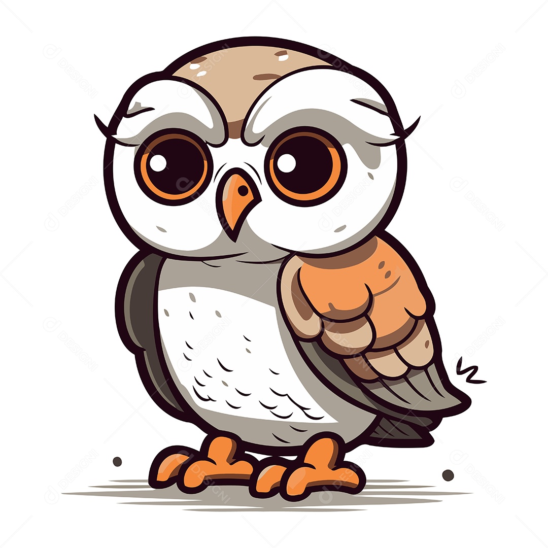 Coruja de Desenho Animado Ilustração Vetor EPS