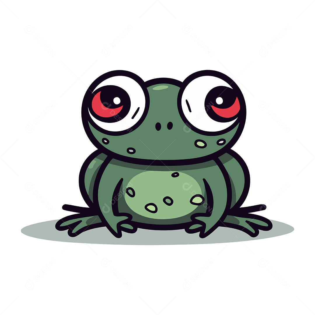 Sapo de Desenho Animado Ilustração Vetor EPS