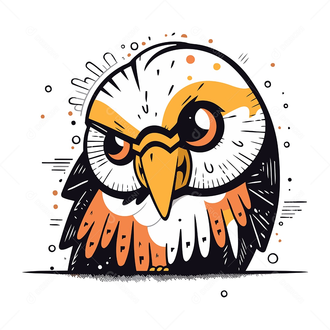 Coruja Fofa de Desenho Animado Ilustração Vetor EPS