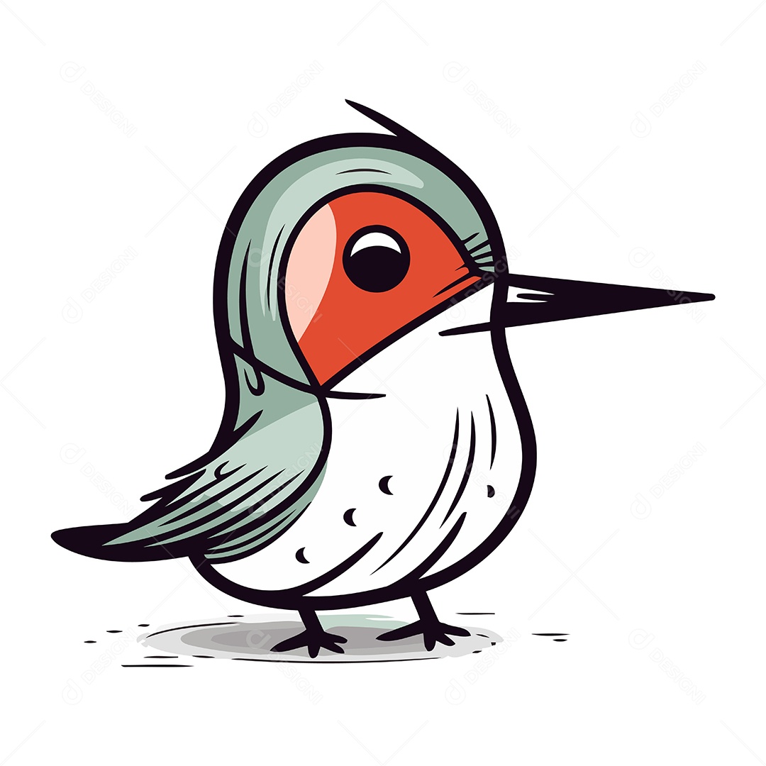 Pássaro de Desenho Animado Ilustração Vetor EPS