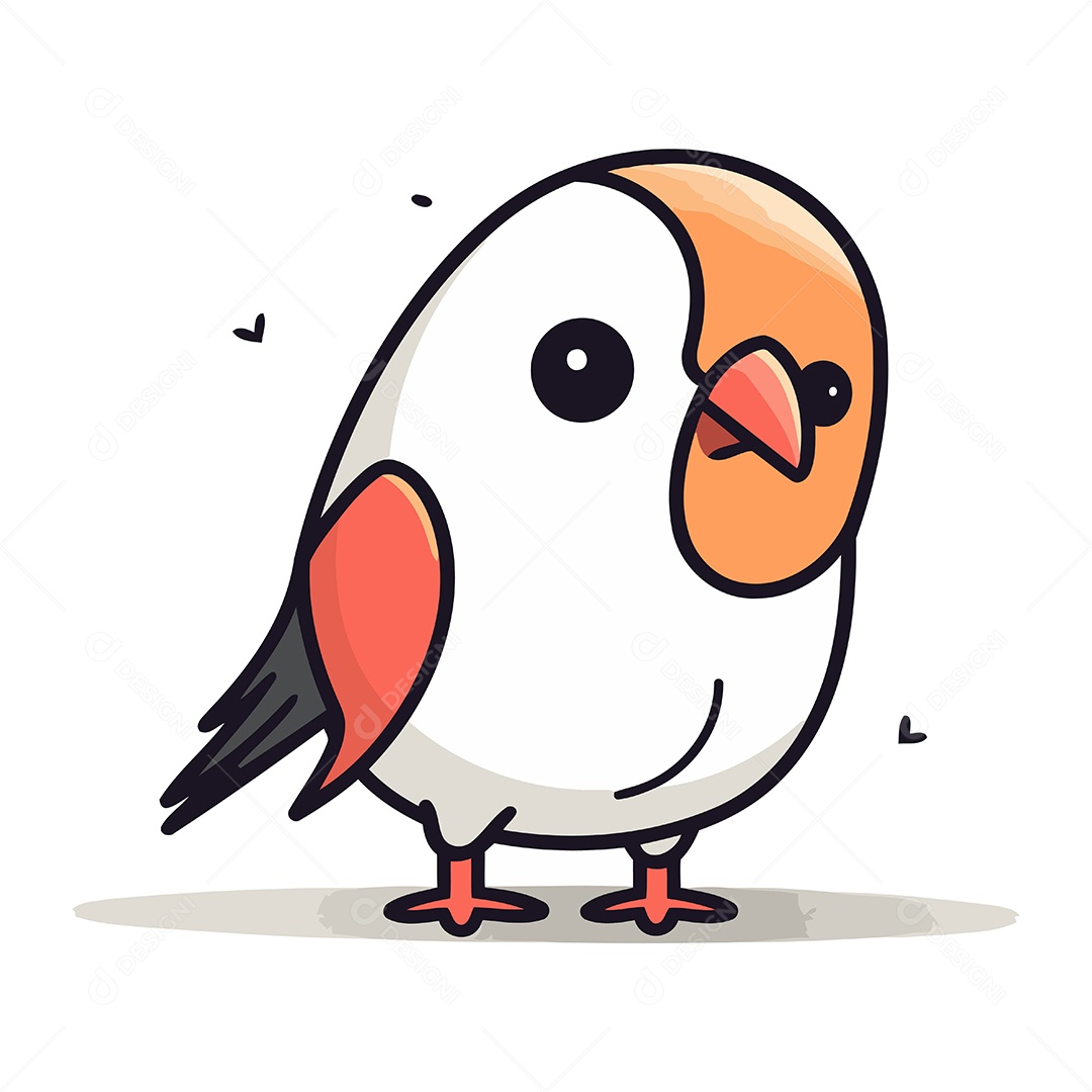 Pássaro Dom Fafe de Desenho Animado Ilustração Vetor EPS