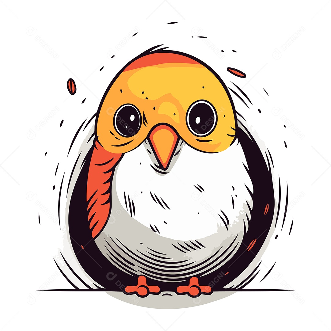 Pinguim Bonito de Desenho Animado Ilustração Vetor EPS