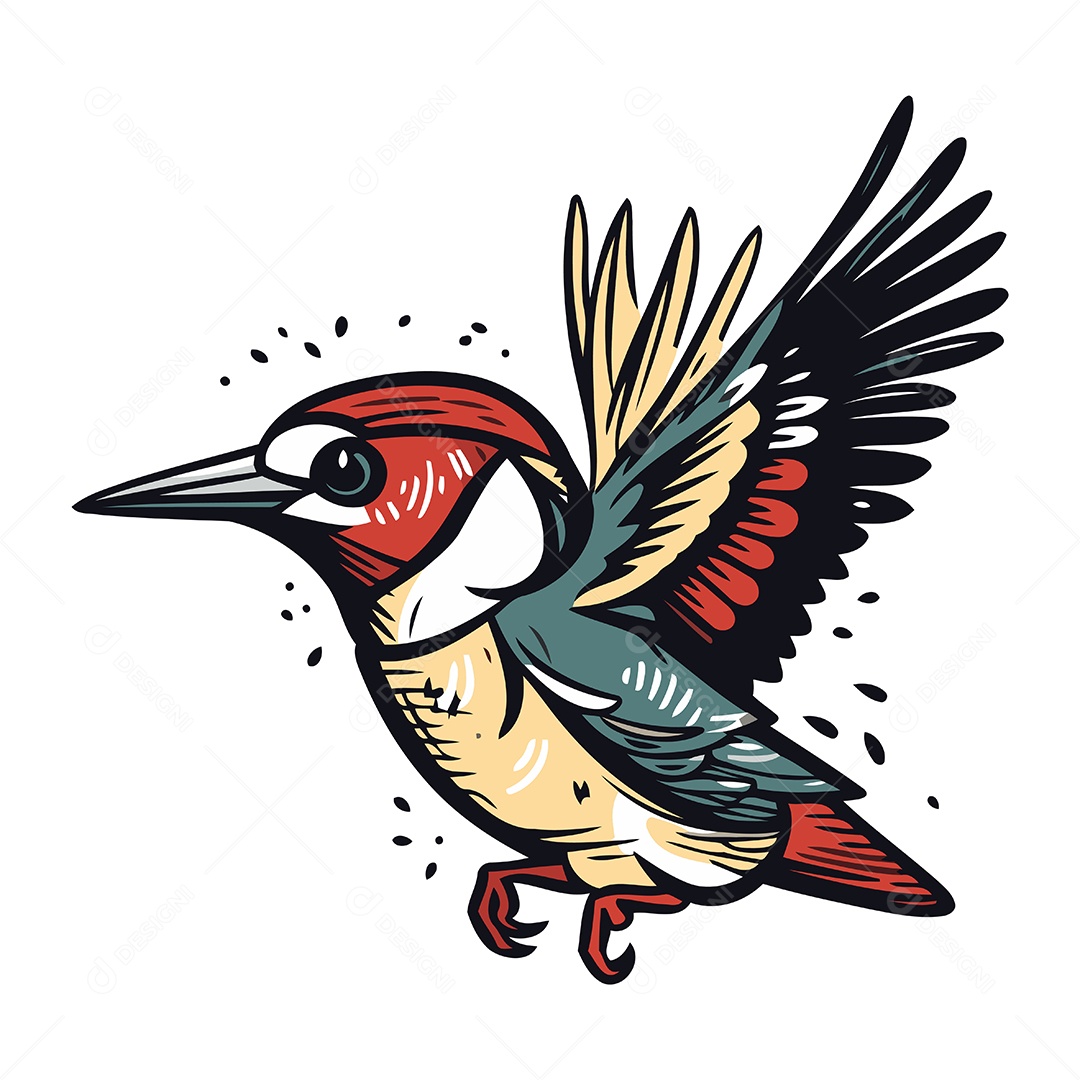 Pica Pau de Desenho Animado Ilustração Vetor EPS