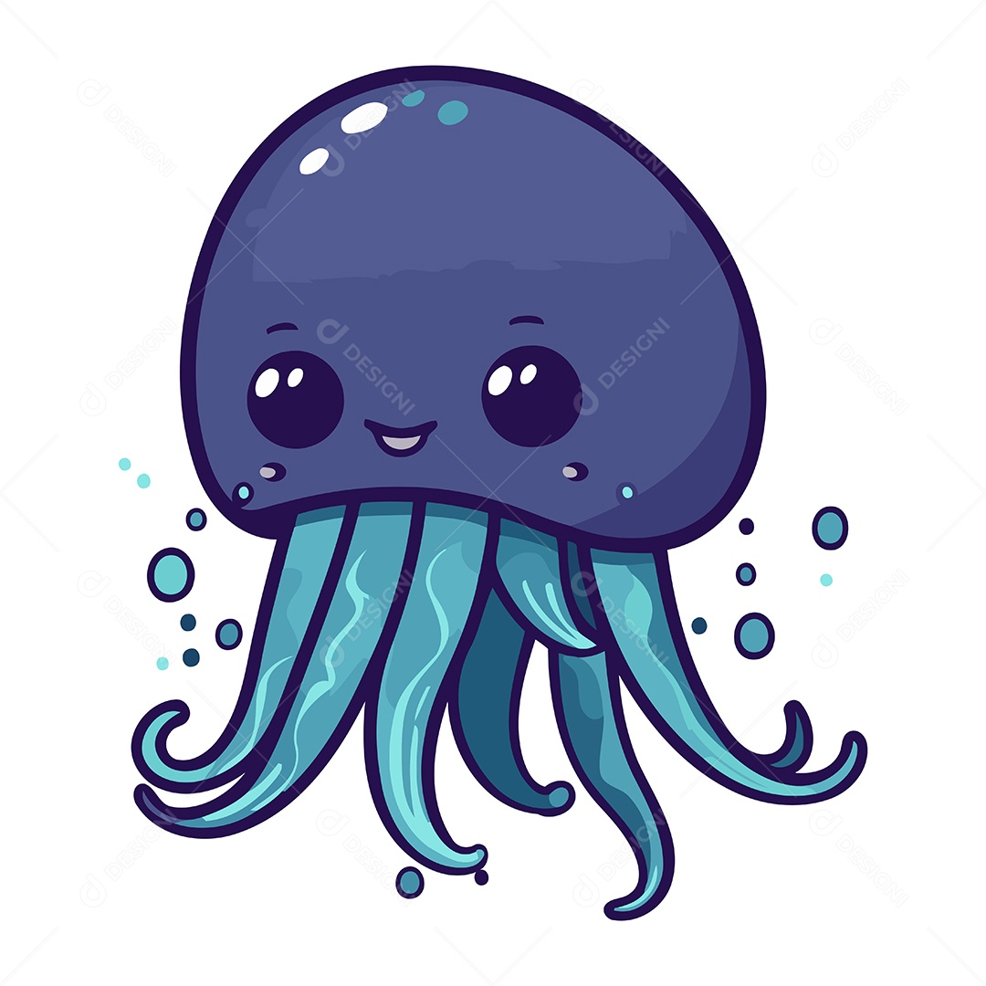 Medusa de Desenho Animado Ilustração Vetor EPS