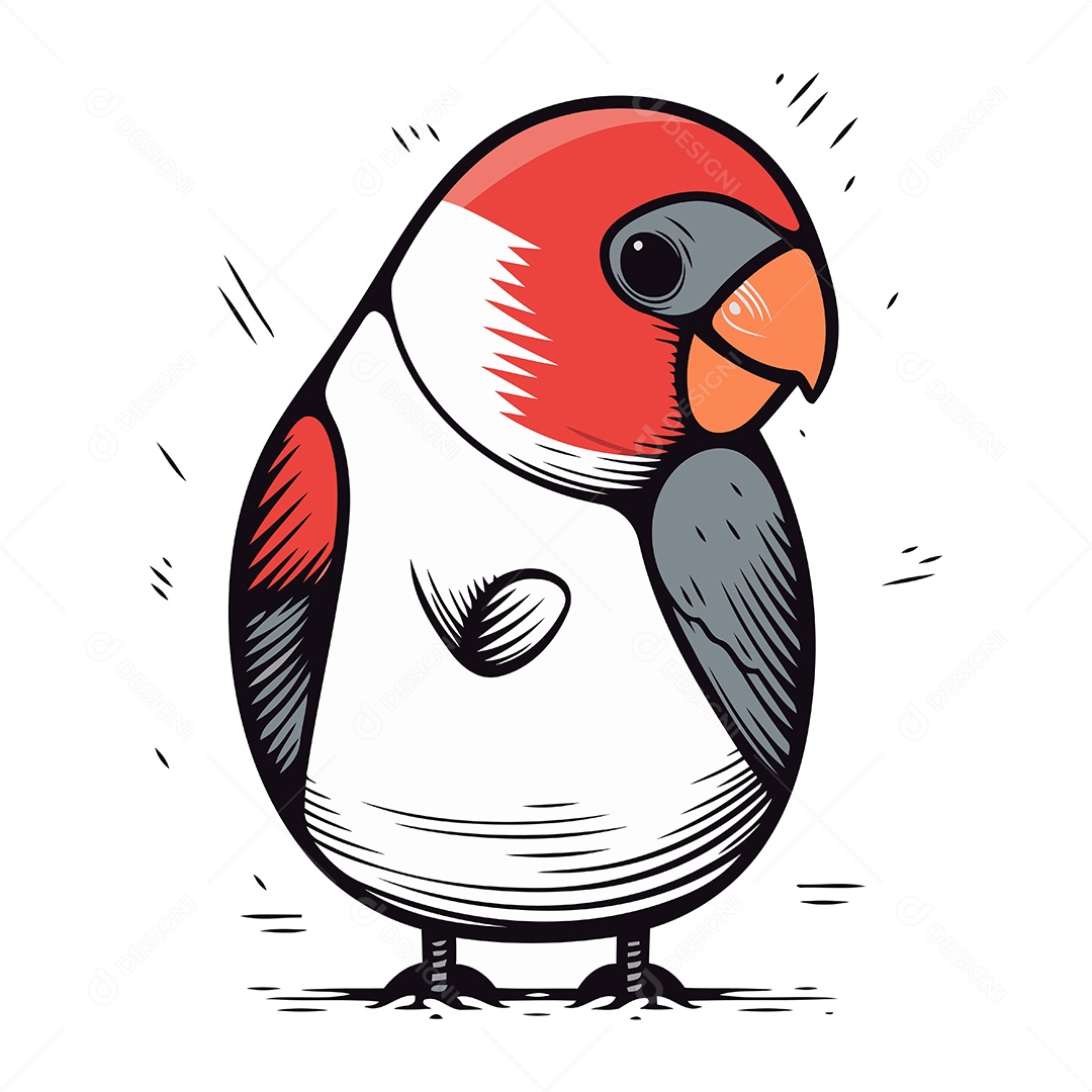 Pássaro Dom Fafe de Desenho Animado Ilustração Vetor EPS