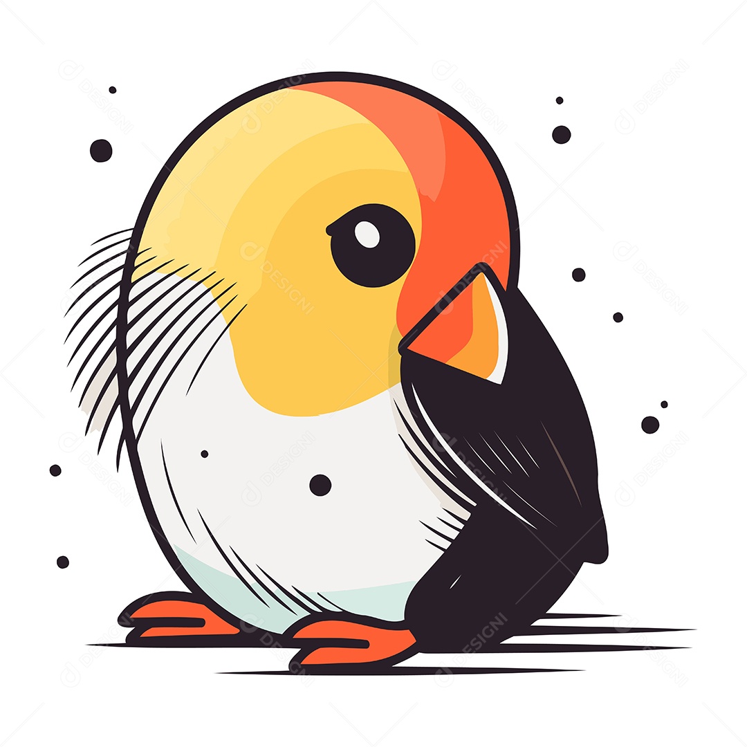 Papagaio Bonito de Desenho Animado Ilustração Vetor EPS