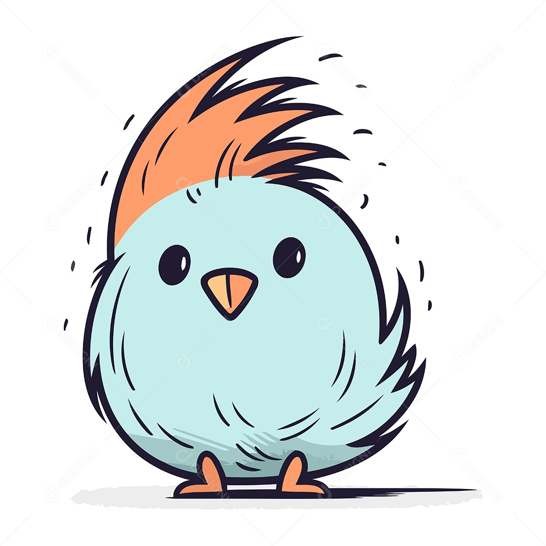 Pássaro Bonito de Desenho Animado Ilustração Vetor EPS