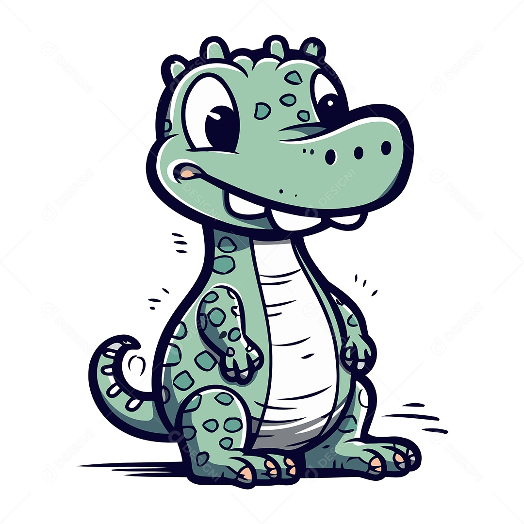 Crocodilo de Desenho Animado Ilustração Vetor EPS