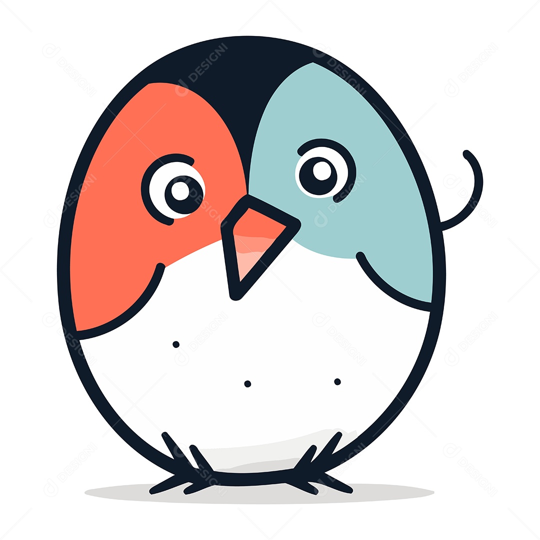 Pássaro Bonito de Desenho Animado Ilustração Vetor EPS