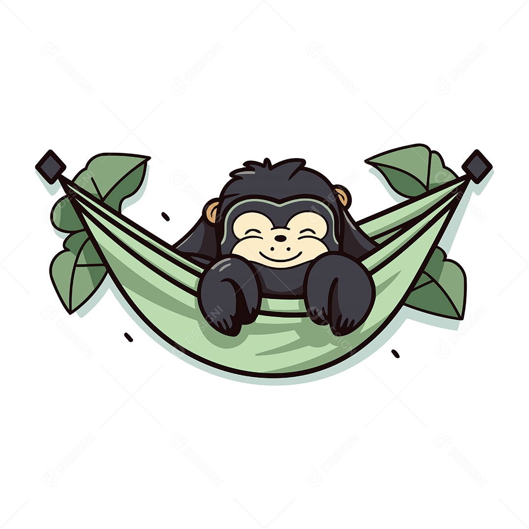 Chimpanzé de Desenho Animado Ilustração Vetor EPS