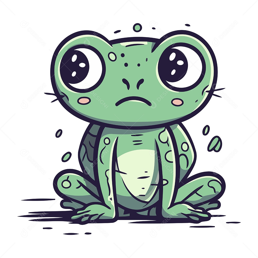 Sapo de Desenho Animado Ilustração Vetor EPS