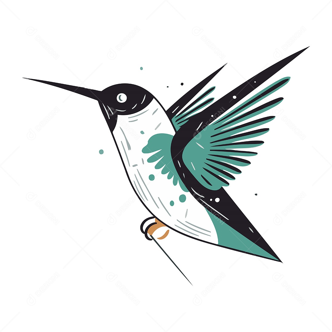 Beija Flor de Desenho Animado Ilustração Vetor EPS