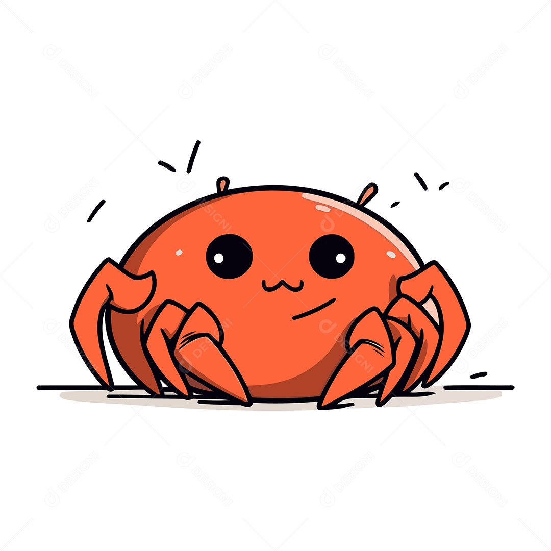 Caranguejo Bonito de Desenho Animado Ilustração Vetor EPS